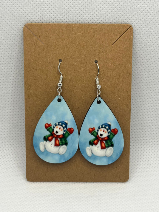 Happy Snowman-Ear Rings