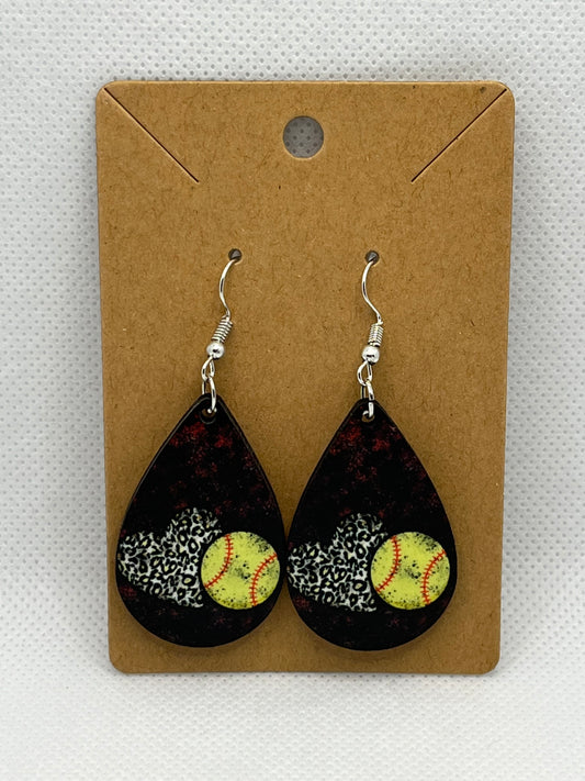 Love for Softball-Ear Rings