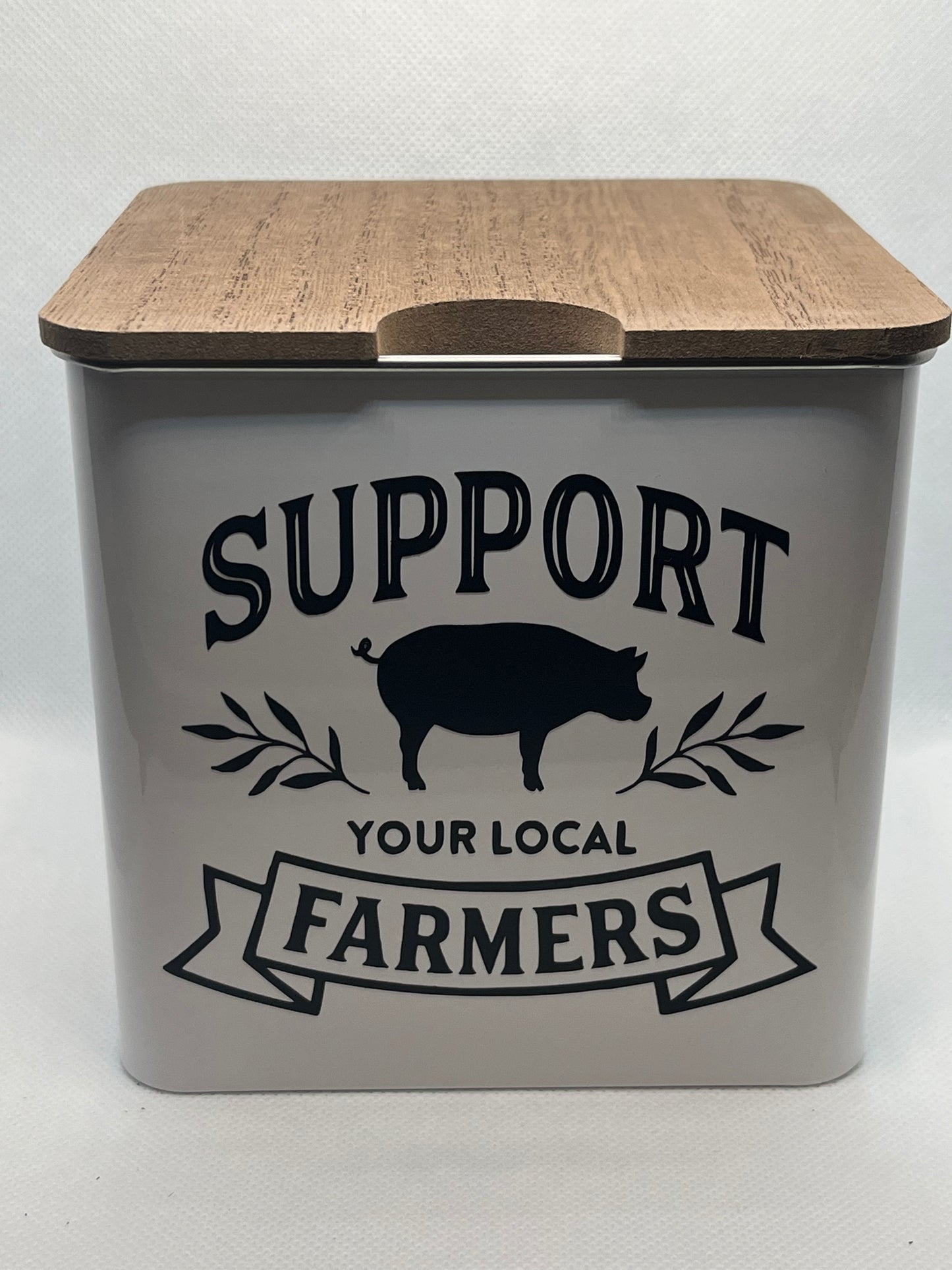 Support Your Local Farmers-Metal Storage Box (Large) w/Vinyl Decal Application