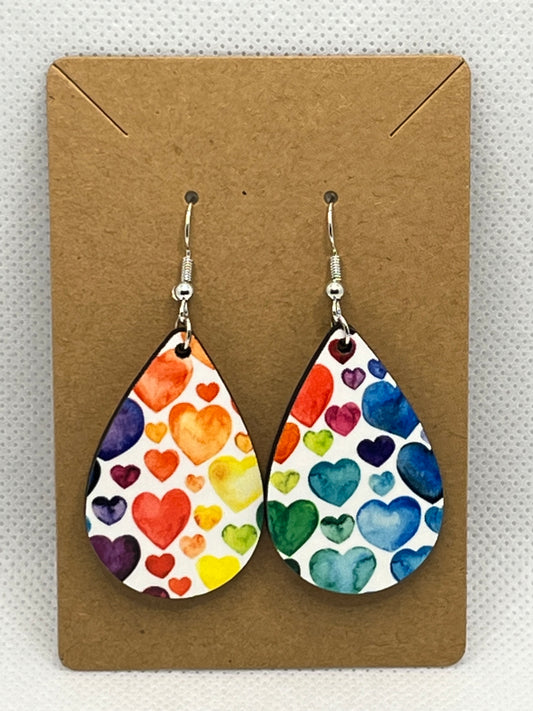 Colorful Hearts-Ear Rings