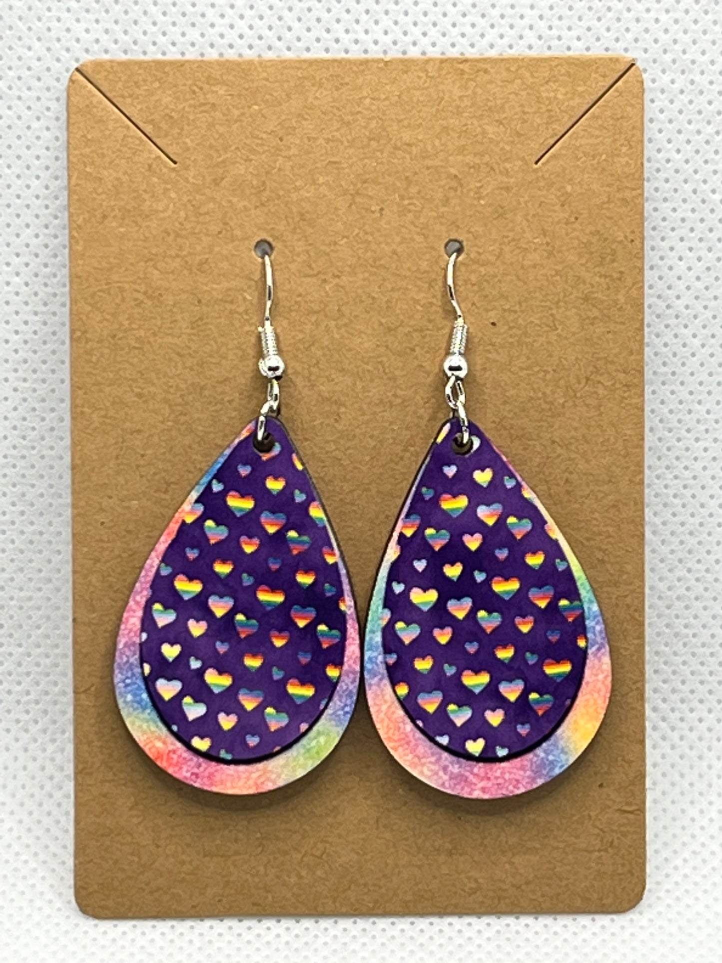 Rainbow Hearts-Ear Rings